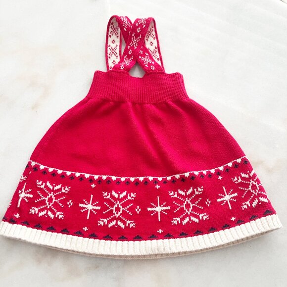 Janie and Jack Festive Red Sweater Dress and Pants Size 12-18 Months. - Picture 2 of 7